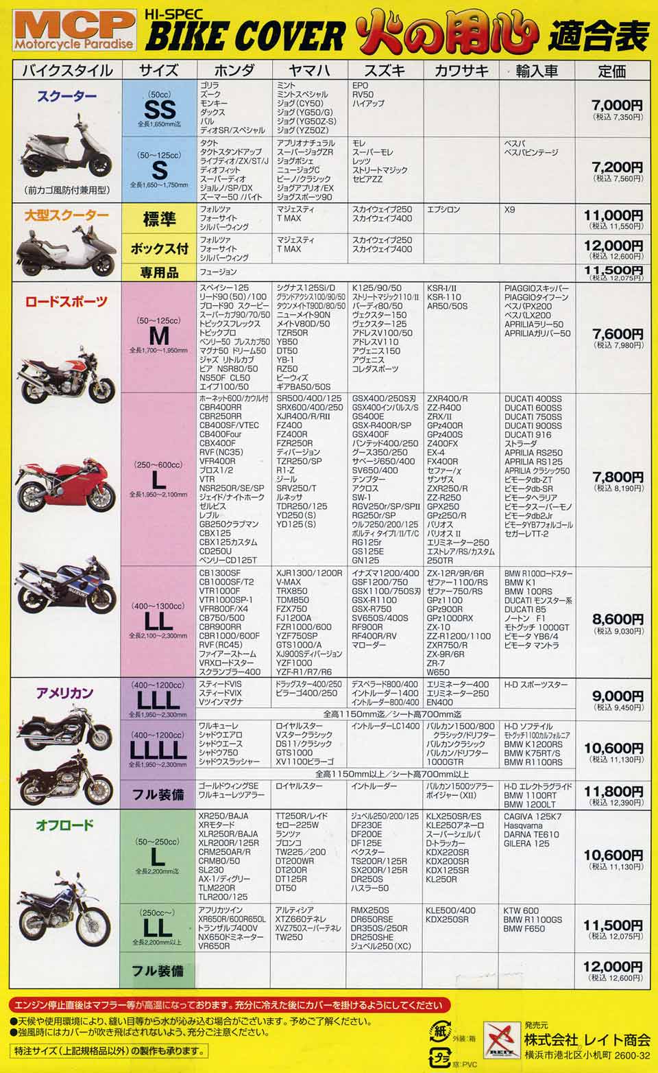 MCP★防炎多機能バイクカバー★６つの特徴★カバー外し楽々