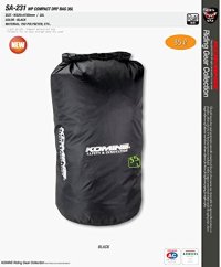 コミネ(Komine)★バッグ  Waterproof(防水) コンパクト ドライバッグ35 ブラック フリー(35L)