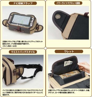 画像2: 【送料無料】ラフアンドロード ★RR9461  タンクバッグにもウエストバッグにもなる 2WAYバッグ F-ウエスタブルタンクポーチEX 