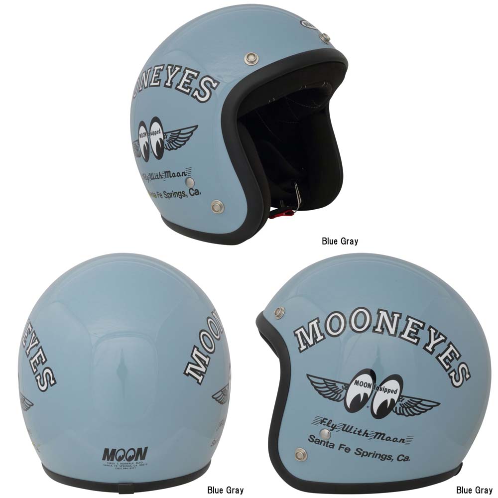画像: 【送料無料★オリオンエース公認WEBSHOP】ムーンアイズ (MOONEYES) ★ ジェットヘルメット FLY WITH MOON SG規格(全排気量対応) ロゴ入り収納袋付 OMH-029