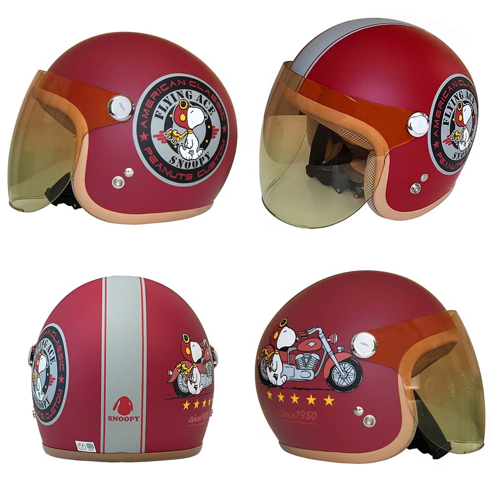 画像3: アークス SNJ-44 SNJ-46 SNOOPY バイカーズ シスターズ リミテッド エディシ ョン レディース用 ジェットヘルメット フリー 54-57cm